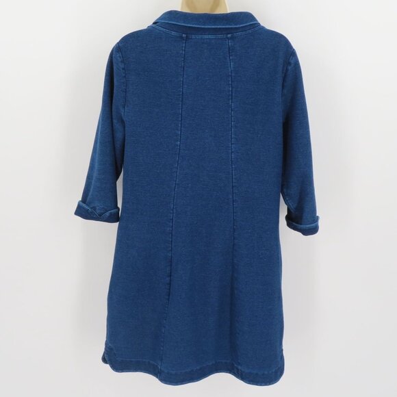 Boden Womens 10 Regular Solid Blue Denim Jean Boat Neck Shift Dress Cotton Blend - Picture 4 of 9